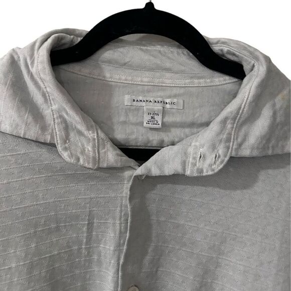 Banana Republic Argyle Knit Collared Long Sleeve Button-Down Shirt Gray Size XL - Picture 6 of 11